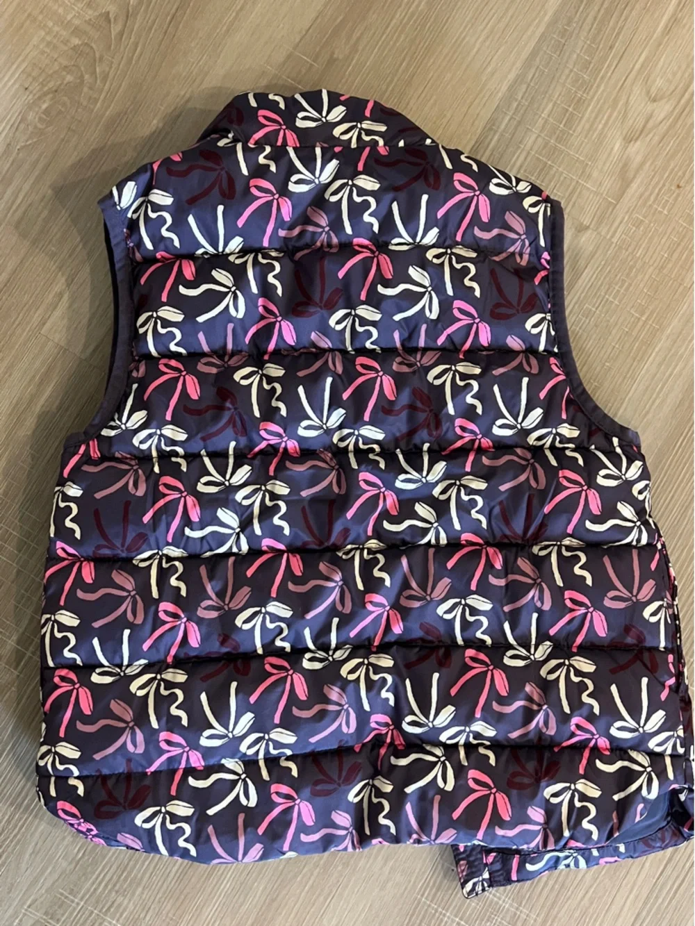 GAP Baby Navy Puffer Vest with Pink & Cream Bows Accents size 5